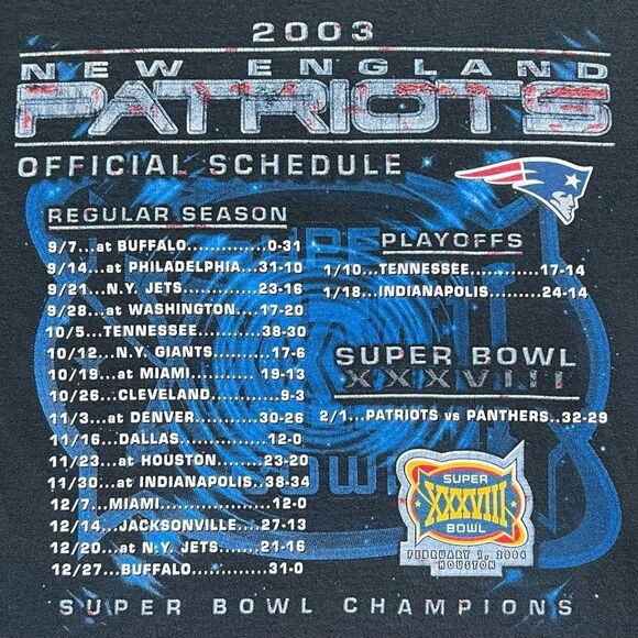 NFL New England Patriots 2003 Super Bowl Champions T-Shirt. Tee. 14/16. 14. 16. - Picture 4 of 8